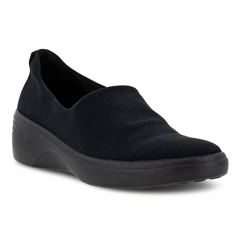 Women Ecco Soft 7 Wedge W - Slip-Ons Black - India XRNUHA437